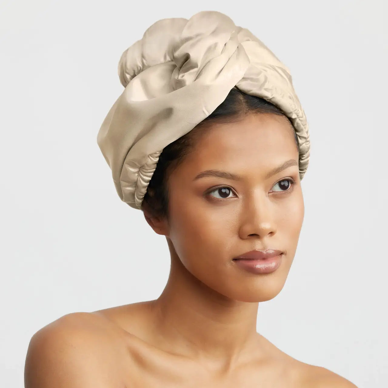 Kitsch Satin-Wrapped Hair Towel-Champagne