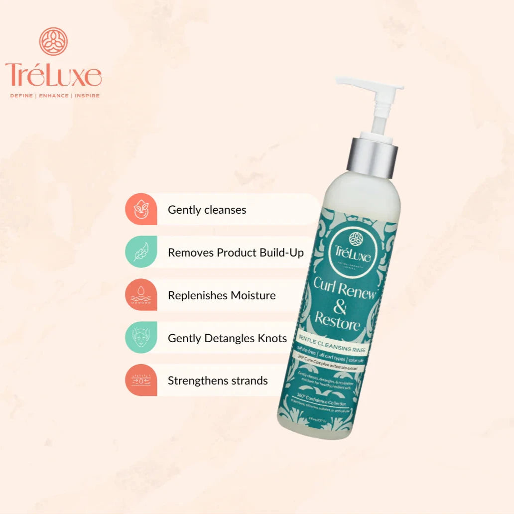 Treluxe Curl Renew & Restore Bottle & Benefits- Curl Care