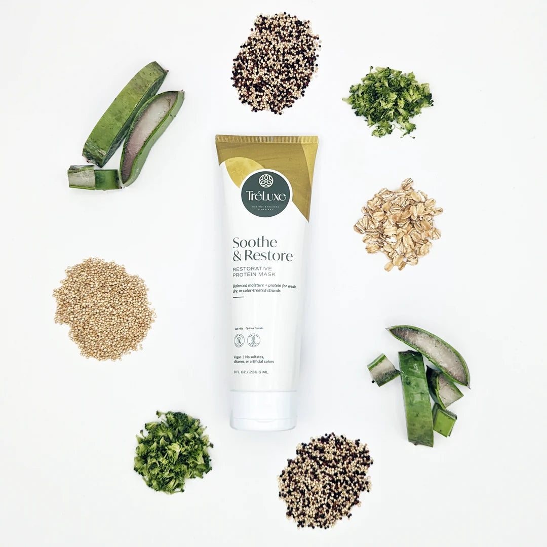 Treluxe Soothe & Restore Restorative Protein Mask Ingredients- Curl Care